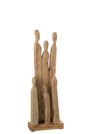 Groupe Personnages Bois Naturel