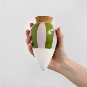 Olla hydratante - Rayé vert et lilas