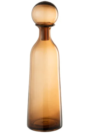 Bouteille + Bouchon Uni Decorative Haut Verre Marron Large