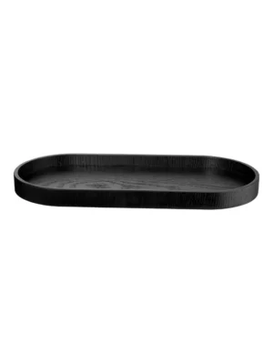 Plateau en bois ovale, noir S
