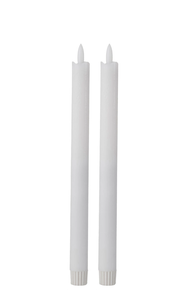 Boite 2 Bougie Led Longue Blanc Large