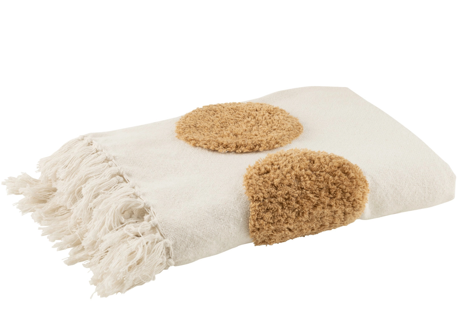 Plaid Cercle Coton Blanc