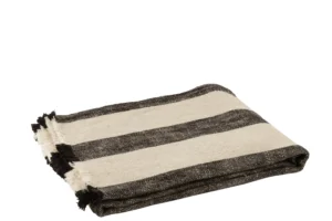 Jete Le Lit Lignes Lin Beige