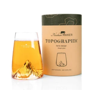 Verre design TOPOGRAPHIC : Mont Matterhorn (Mont Cervin)