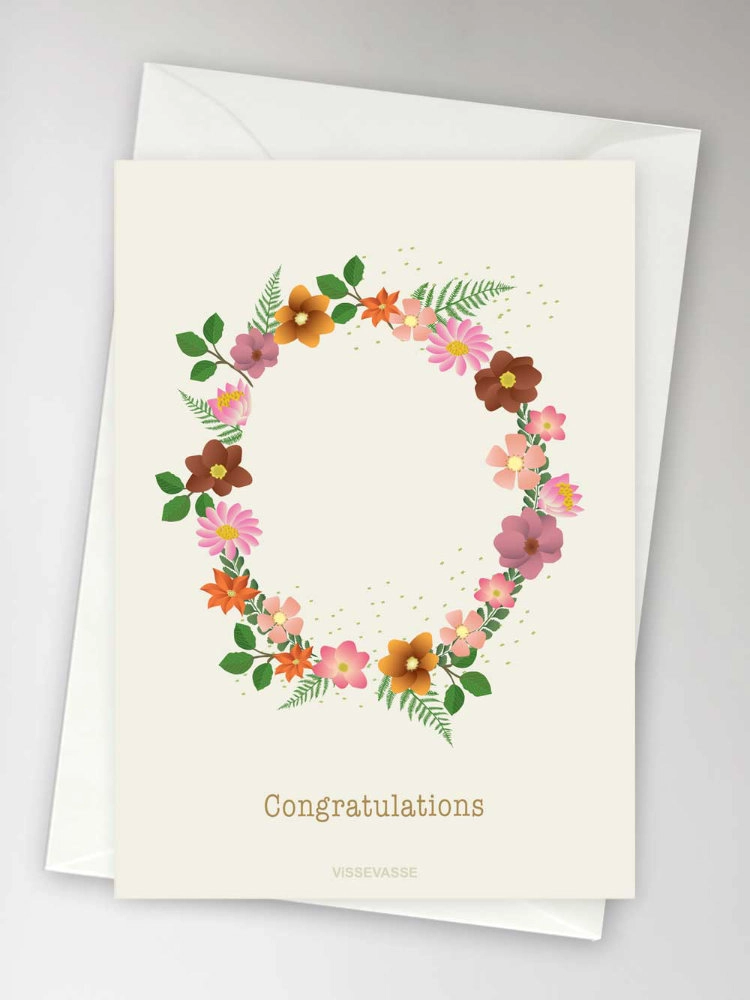 CONGRATULATIONS flower circle - carte de vœux