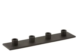 Chandelier 4 Parties Metal Mat Noir